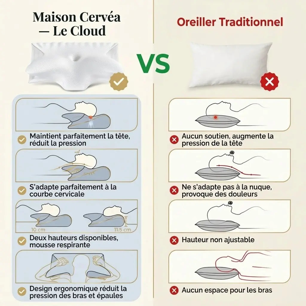 Oreiller Ergonomique Cervical  | Maison Cervéa