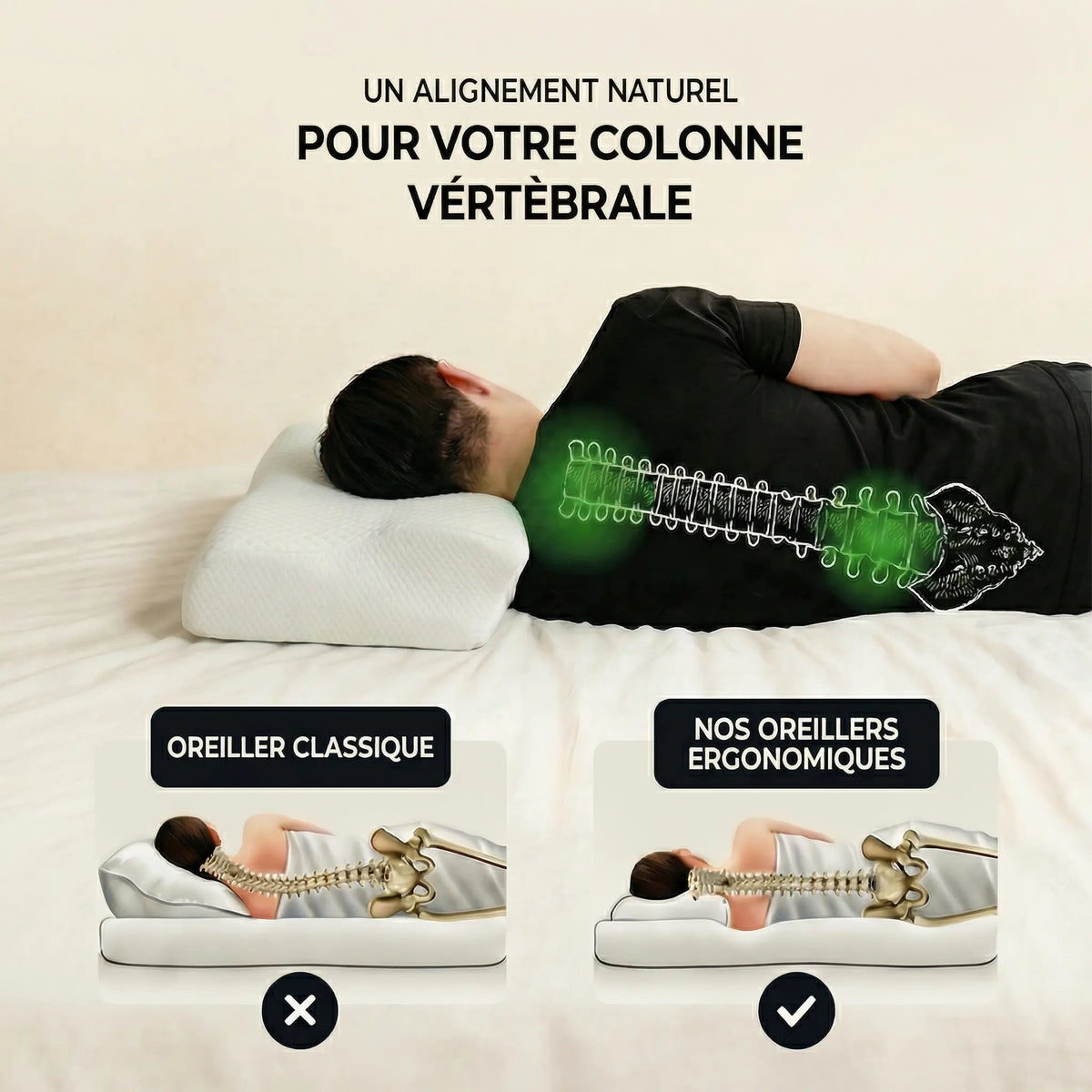 Oreiller Ergonomique Cervical  | Maison Cervéa