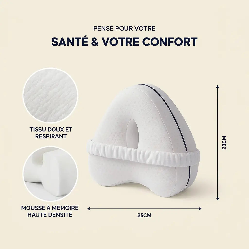Coussin pour genoux pour dormeurs lateraux